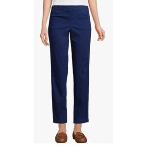 Lands' End Women's Pants 20W Deep Sea Navy Chino Pull On Ankle Pants NEW !